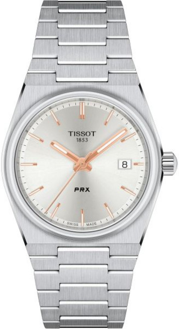 티쏘 유니섹스 PRX 35mm 316L 스테인리스 스틸 케이스 쿼츠 워치 그레이 스틸 11 (T1372101103100)