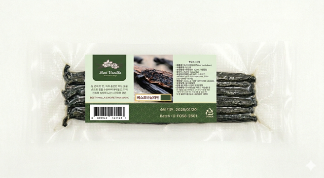 베스트바닐라 버번 오리지널 최상급 바닐라빈, 1개, 15g