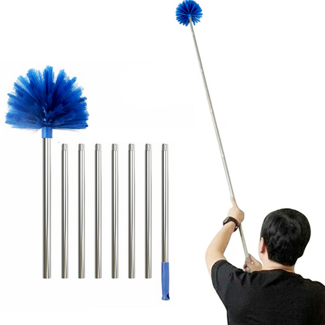 시바타 천장 거미줄 제거 다용도 청소솔 3.05m, 1개, 블루