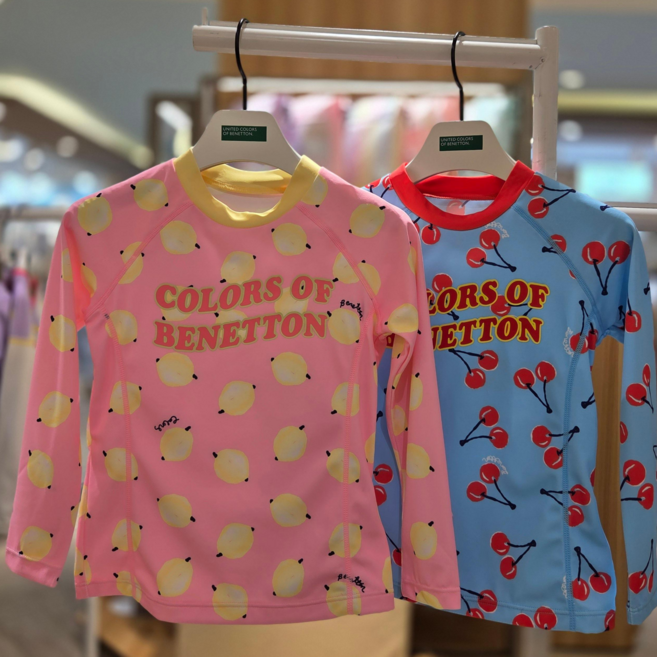 [아동/베네통키즈] 주니어 아동 키즈 수영복 여아 전판 래쉬가드 상의