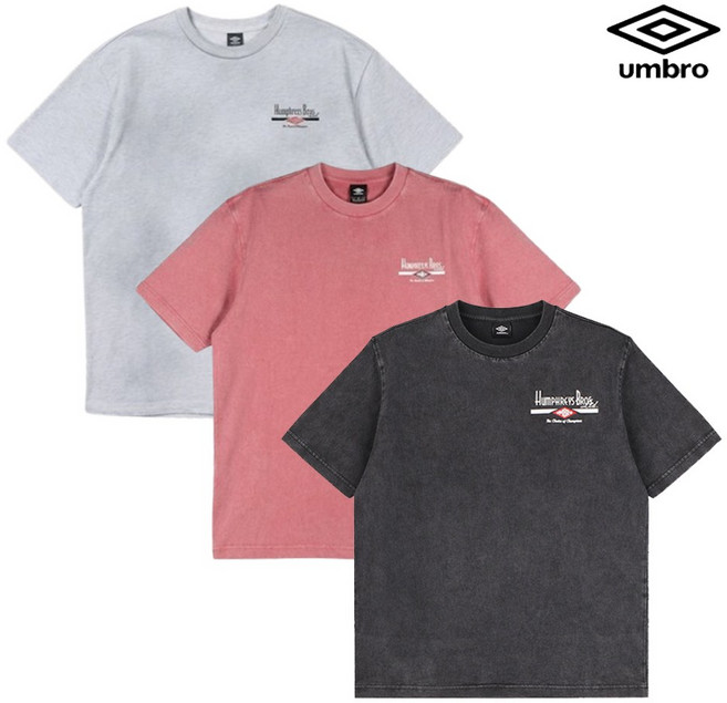 [엄브로] 26SS 매장판 남녀공용 HBL 엄그레이 빈티지 그래픽 반팔 티셔츠 UR121CRS21