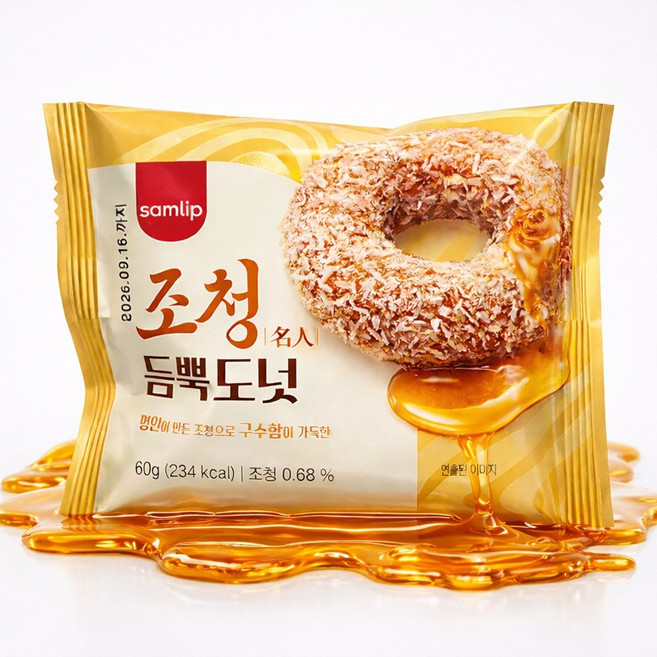 삼립 조청 듬쁙 도넛, 40개, 60g