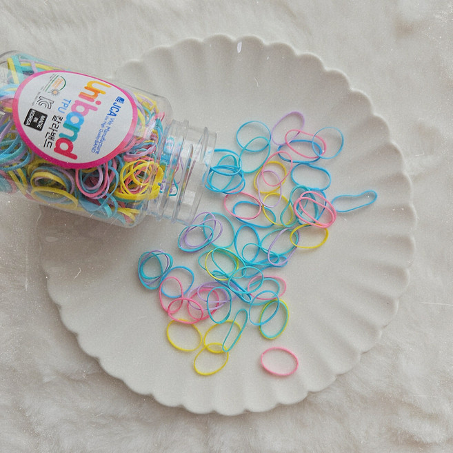 국산 TPU 고무줄 (2종류/2색상) 안아픈 아기 머리끈 고무줄 유아 여야 오늘이즈