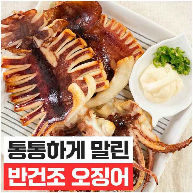 푸드지 쫄깃한 구룡포 반건조 오징어 피데기, 대 1.3kg내외 (10미), 1개
