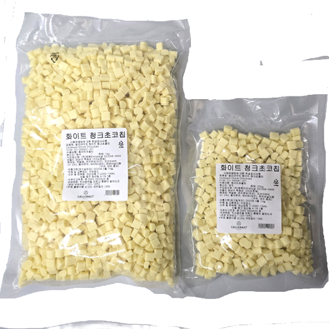 칼리바우트 화이트초콜릿 청크 소포장 영국산 초코칩 -아이스박스포함, 200g, 2개