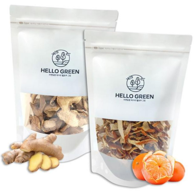 수족냉증 한방차 세트 따뜻한 건강 선물 세트 겨울 진피 생강, 1, 100g, 100g