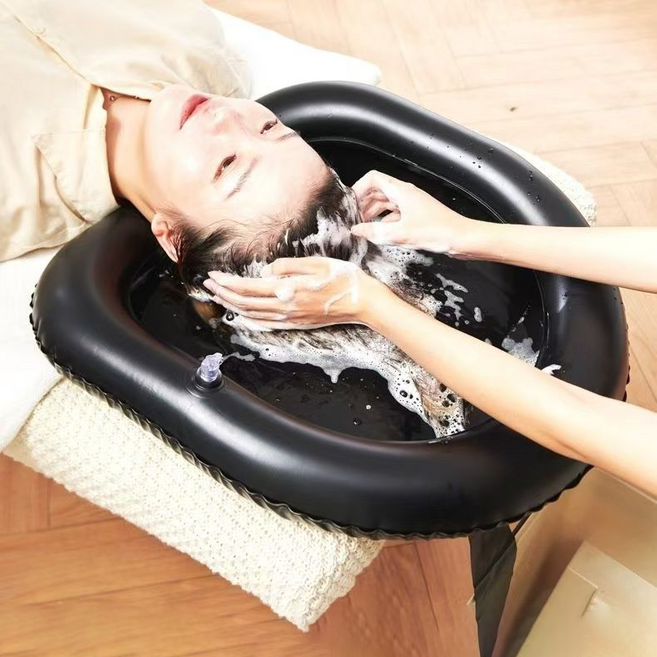 가정용 에어식 머리감기 세면대 성인 임산부 산모 노인 환자 아동 침대 샴푸볼, 1개, 블랙