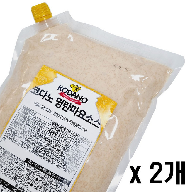 코다노 명란마요 소스 2kg 2개 [아이스박스+아이스팩] /무료배송, 2g