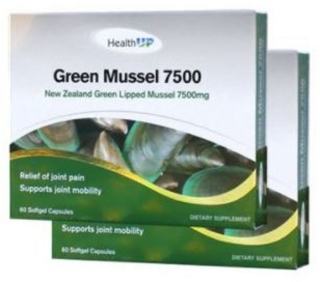 헬스업 초록잎홍합 오일 그린머슬 7500 60캡슐, 1개, 60정