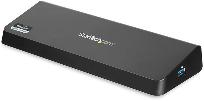 StarTech.com 트리플 모니터 USB 3.0 도킹 스테이션 2x 4K 디스플레이포트 및 HDMI USB 타입 A 범용 노트북 독 Windows/Mac TAA