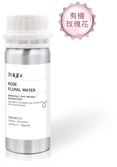 阿桌屋 有機玫瑰花花水 純露 保濕噴霧 舒緩肌膚 50ml 100ml, 1個, 有機玫瑰花花水100ML±10