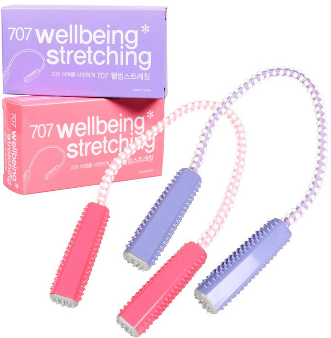 국내산 707웰빙스트레칭로프 탄력밴드 기초운동 꽃무늬줄사용, 퍼플, 1개
