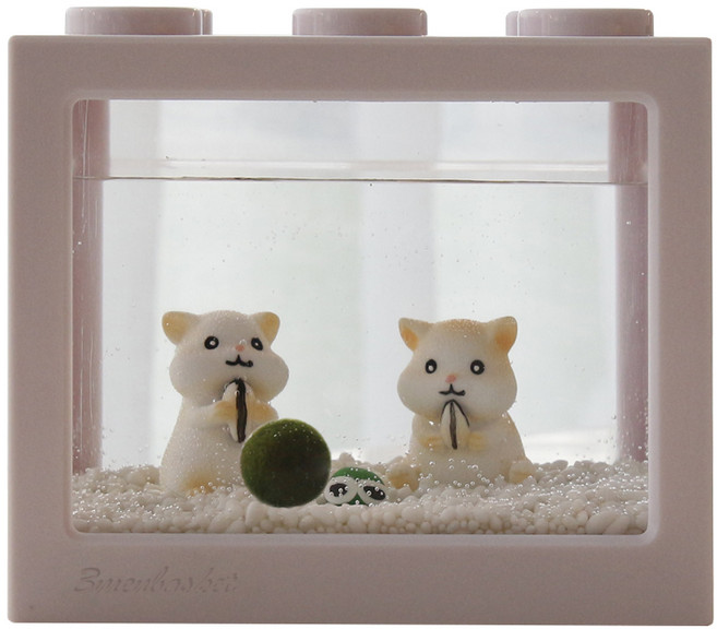 세남자바스켓 귀여운 햄스터와 국산 마리모 키우기 DIY세트, 흰색 블럭, 1개