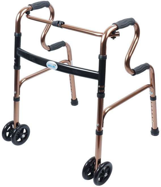 웰비 노인보행보조기 2단 접이식 더블 바퀴워커, 1개