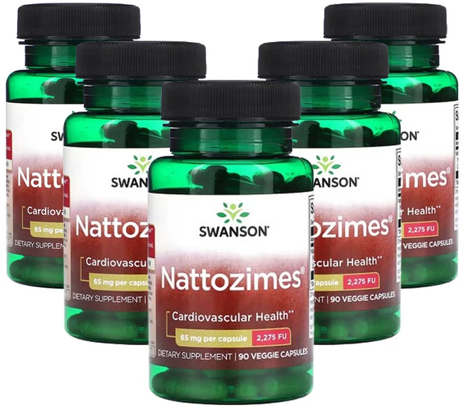 스완슨 나토자임 65mg 90 베지캡슐, 5개, 90정 - 쿠팡