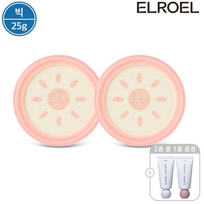 [빅] 피치 핑크 톤업 팡팡 빅 선쿠션 25g 리필 2개+크레마 핸드크림, 없음