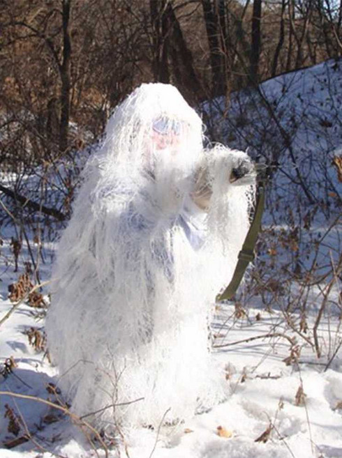 동계 길리수트 겨울 눈 흰색 은둔수트 신장 110cm