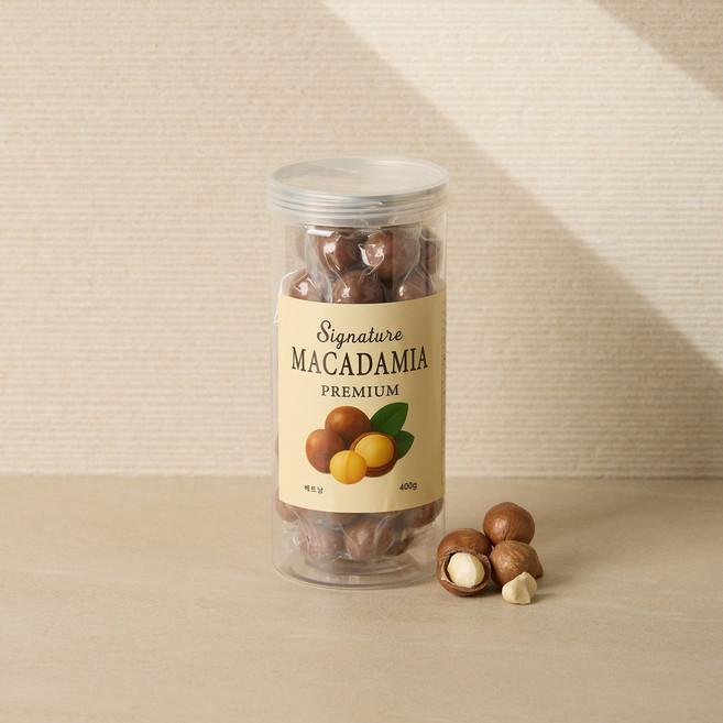 베트남 마카다미아 껍질 까먹는 시그니처 통마카다미아 400g 견과류 크래커 포함, 1개