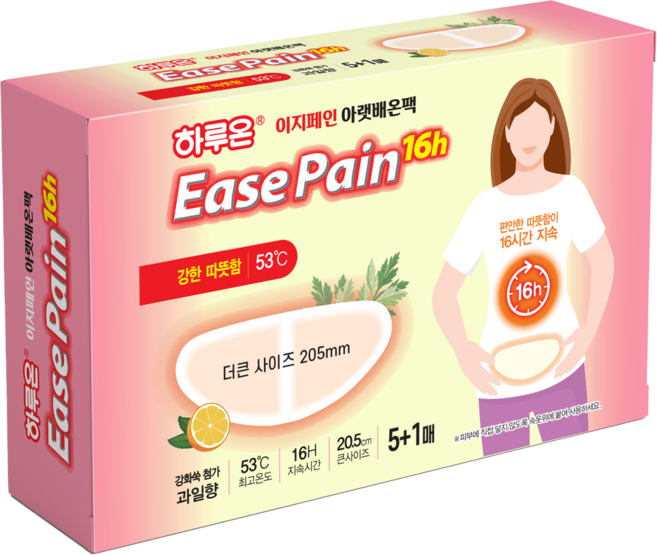 하루온 이지페인 16h 강한따뜻함 아랫배 붙이는 핫팩, 5개