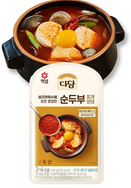 CJ 다담 바지락 순두부찌개 양념 140g, 24개
