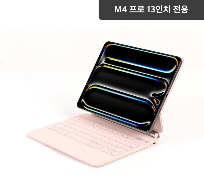 제이런 아이패드 매직키보드 구조독 프로 11/ 에어4/5/6 프로 12.9/ 에어 6 13, ipad Pro 13인치(M4), 핑크(한국어), 한영자판, 제조사축