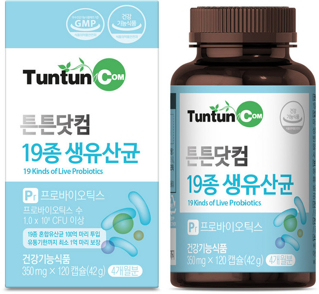 튼튼닷컴 생유산균 [4개월분] - 19종 생유산균 100억 투입 / 장 건강 / 건강기능식품, 120정, 1개