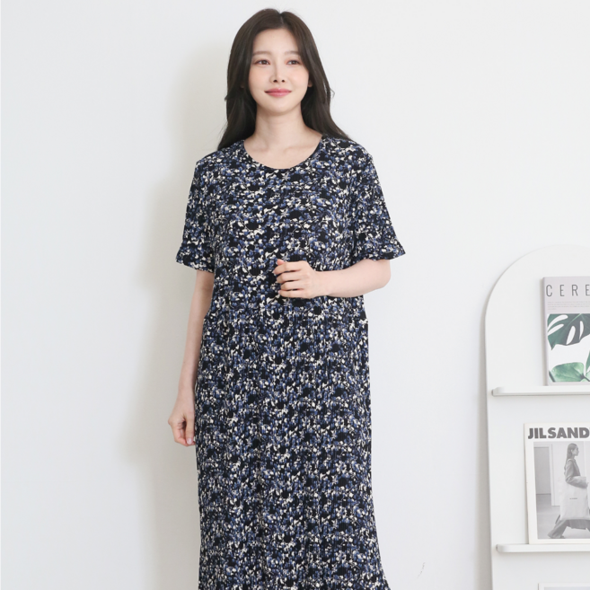 별별모아 여름 플리츠 주름 냉장고 원피스잠옷 홈웨어원피스 냉감 빅사이즈 임산부 여성실내복