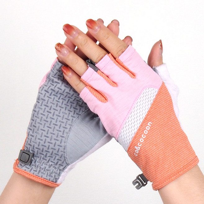 코앤코쿤 스포츠 S.S시즌 반장갑 자전거 싸이클 조깅 운전, 오렌지핑크, 1개