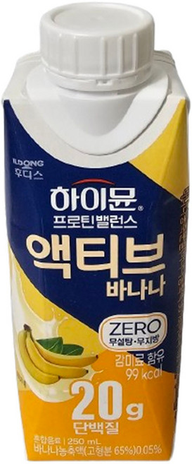 하이뮨 프로틴 밸런스 액티브 바나나 ZERO, 18개, 250ml