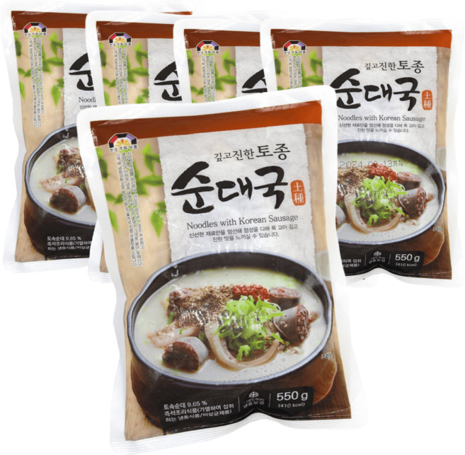 한상가득 진한 순대국 국내산 돼지고기, 기본, 550g, 5개