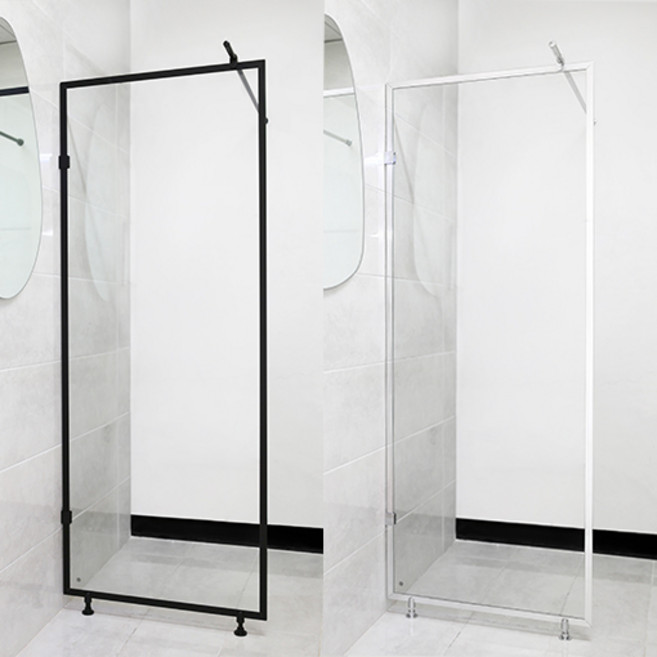 미러메이드 욕실 화장실 샤워 파티션 부스 강화 유리 셀프 욕실칸막이, 실버600*1855, 투명, 부속포함금액, 1개