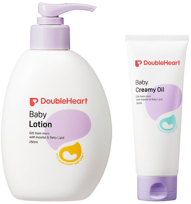 [신세계TV쇼핑][더블하트]베이비 로션250ml+베이비 크리미오일150ml, 1, 1세트