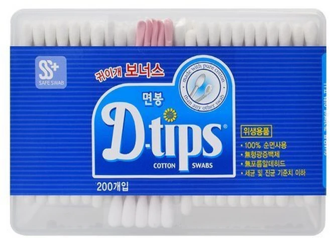 디팁스 사각 위생 면봉 순면 100%, 10개입, 1개 - 쿠팡
