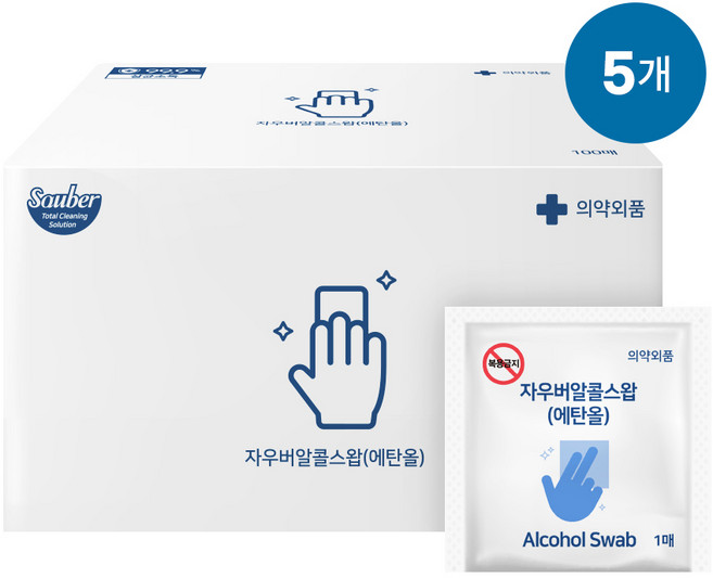 자우버 알콜스왑 100매입, 5개