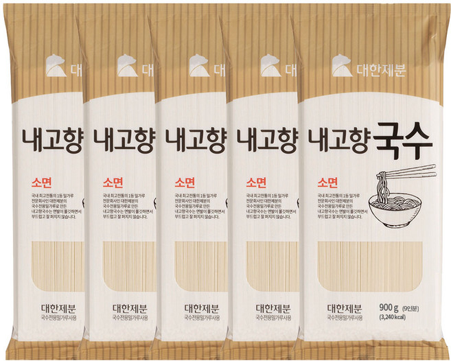 대한제분 곰표 내고향국수, 900g, 5개