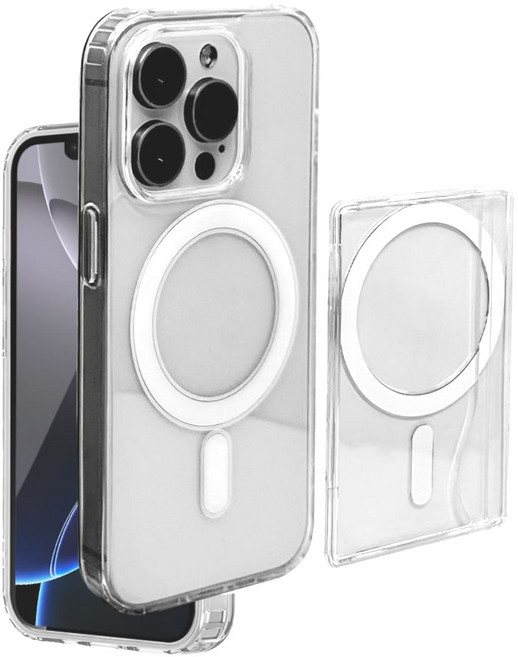 SUMSTU 슬림 맥세이프 한장 투명 포켓 아이폰 호환 카드 케이스 세트