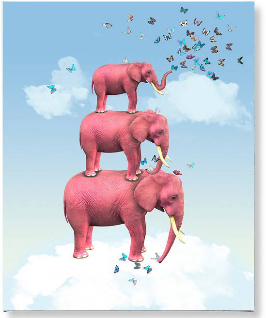 세잔느화실 [캔버스액자]풍수액자-27.코끼리와나비