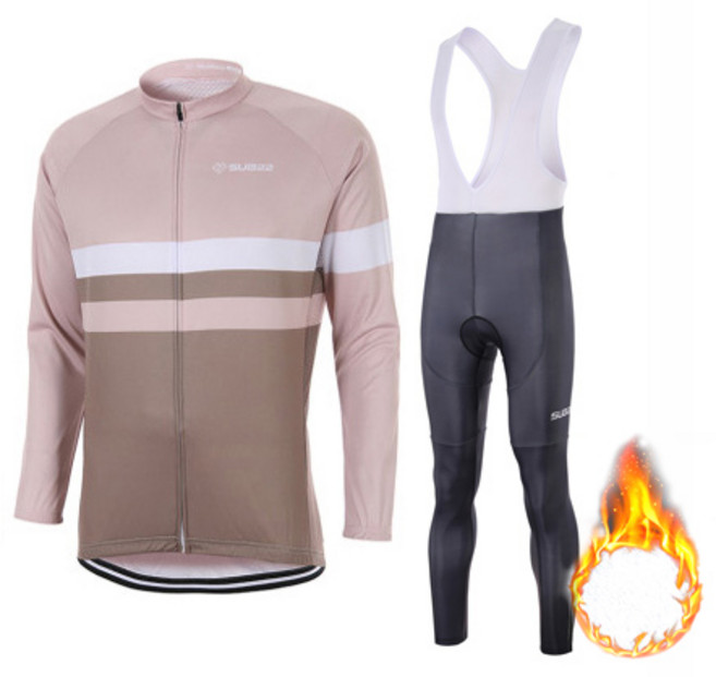 서브22 자전거 기모 라이딩 의류 져지 빕숏 세트 브라운