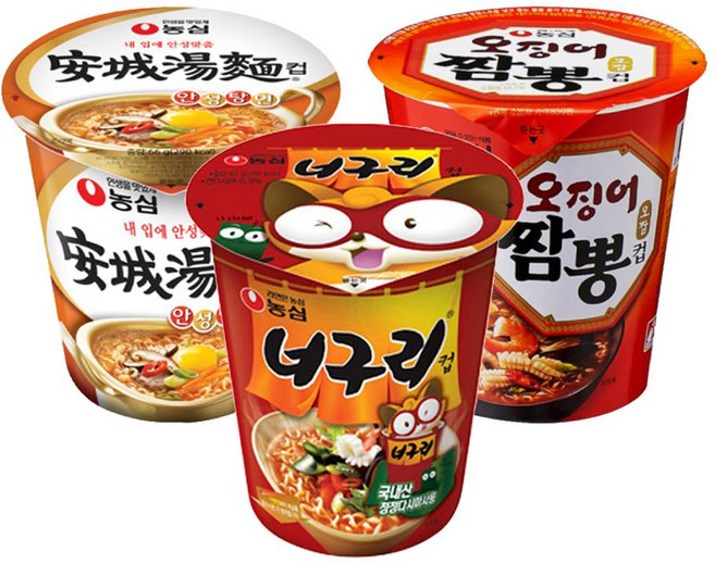 농심 소컵 너구리x6컵+안성탕면x6컵+오징어짬뽕x6컵, 18개