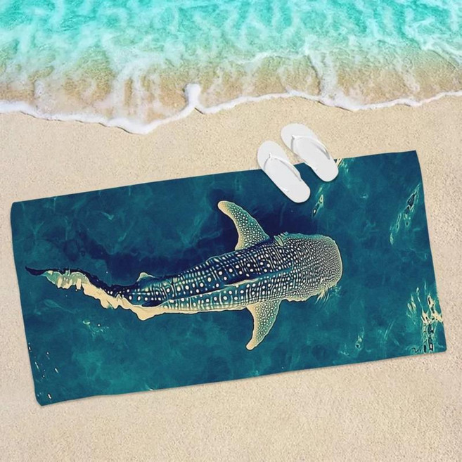 부드럽고 빠르게 건조되는 비치 타월 바다 고래 상어 패턴 모래 안묻는 빈티지 디자인 수영장 캠핑 요가 다이빙용 선물, 03 D 1pc, 1개