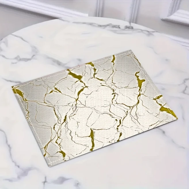 1pc 럭셔리 대리석 패턴 식탁보 리넨 내열성 플레이스 매트 미끄럼 방지 다이닝 호텔 레스토랑 홈 장식, 01 30x40cm1pcs, 02 4