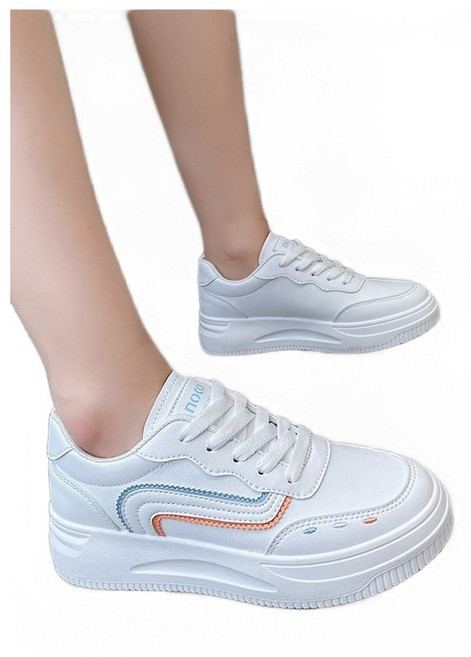 4.5CM 통굽 슈즈 가을 여성 키높이 운동화 캔버스 신발