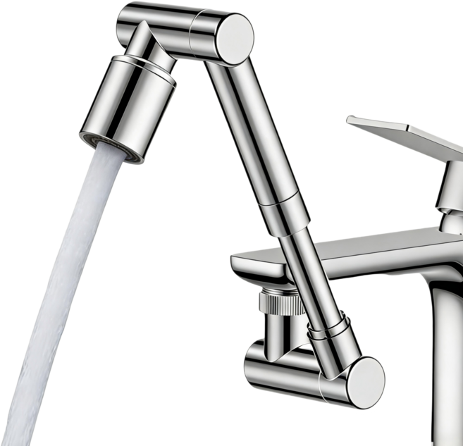 워터블리 1440도회전 신축형 세면대 수전 연장탭 다각도 자유회전 수도꼭지, 1개