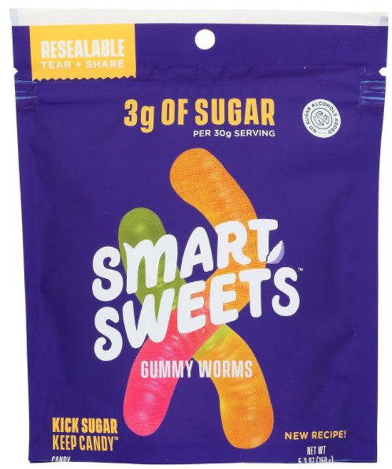 SmartSweets 신맛 사워 젤리 스마트 스위트 웜 5.3 온스, 스마트 스위트 젤리 웜 5.3온스, 1개, 150g