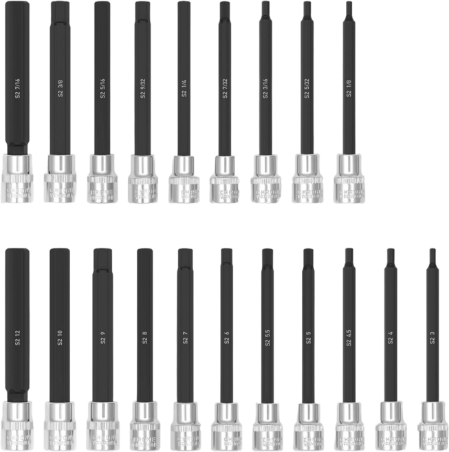 공구PXJ 3/8인치 롱타입 육각 소켓 비트 세트 20pc, 1세트