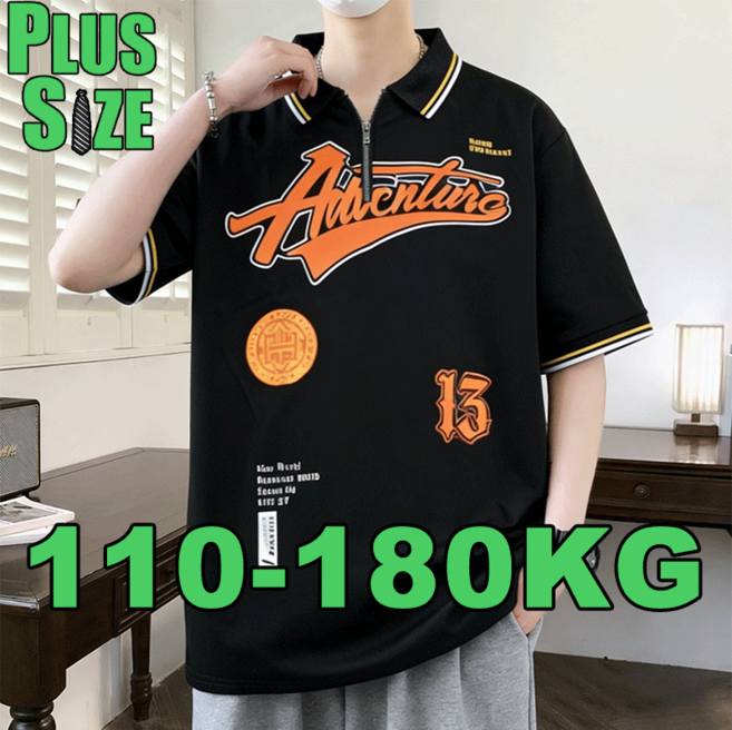 빅사이즈 남성 기능성 쿨론카라 반팔티 5XL/6XL/7XL 반팔 카라 티셔츠 애슬레저 남성 야구복 프린트 반팔