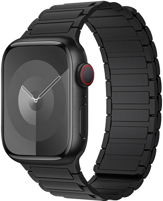 데일리핏 애플워치 호환 스트랩 마그네틱 실리콘 스포츠 밴드(11 10 9 8 7 6 5 4 3 2 SE2/3 Ultra2/3), 블랙, 1개