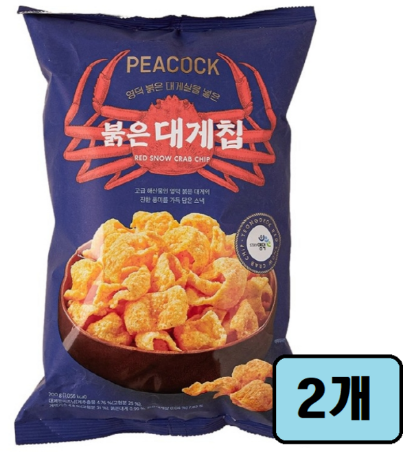 피코크 붉은대게칩, 2개, 200g