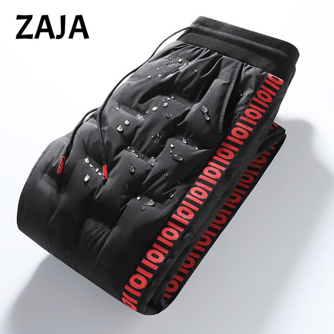 ZAJA 남성 빅사이즈 누빔 오리털패딩바지 방한 조거팬츠 겨울 방수 트레이닝 바지