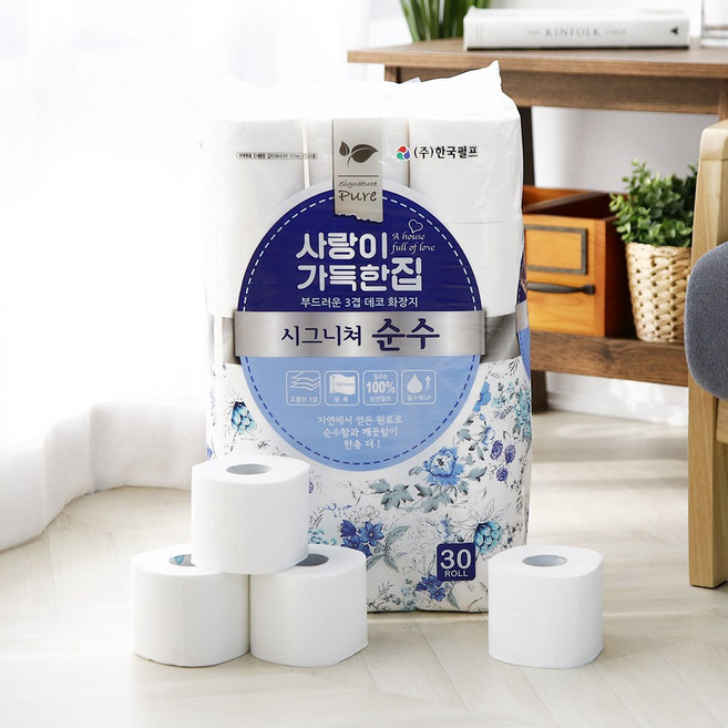 한국펄프 시그니쳐 순수 화장지 30m, 30개입, 1개